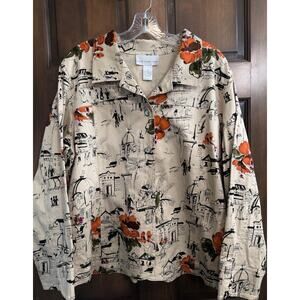Susan Graver | Women's Travel Button Jacket Stretch Thanksgiving Fall Autumn- 1X